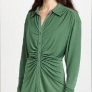 Cinq a Sept green Arden Ruched Dress